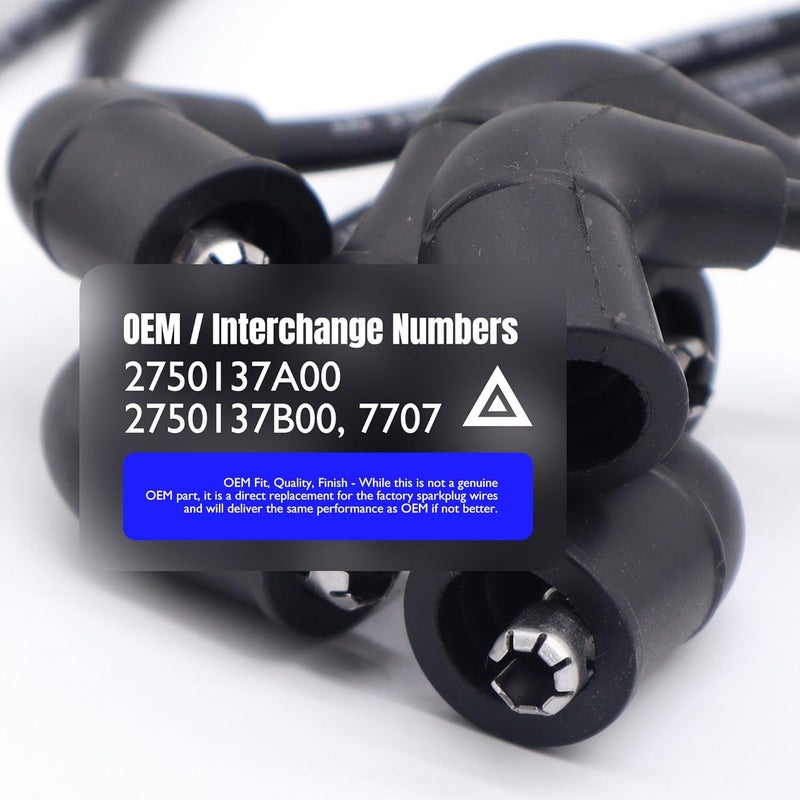 OXCANO 55803 Ignition Spark Plug Wires Set of 6 Compatible with Santa Fe 2001 2002 2003 2004 2005 2006, Sonata 1999 2000 2001 2002 2003 2004 2005, Tiburon 2003-2008, Magentis, Optima - Image 3